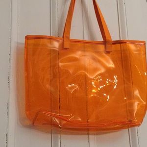 Orange Clinique Clear PVC Tote Bag